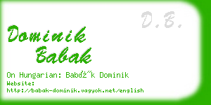 dominik babak business card